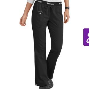 Grey’s Anatomy By BARCO: Athletic 3 Pocket Logo Waist Pants: BLACK